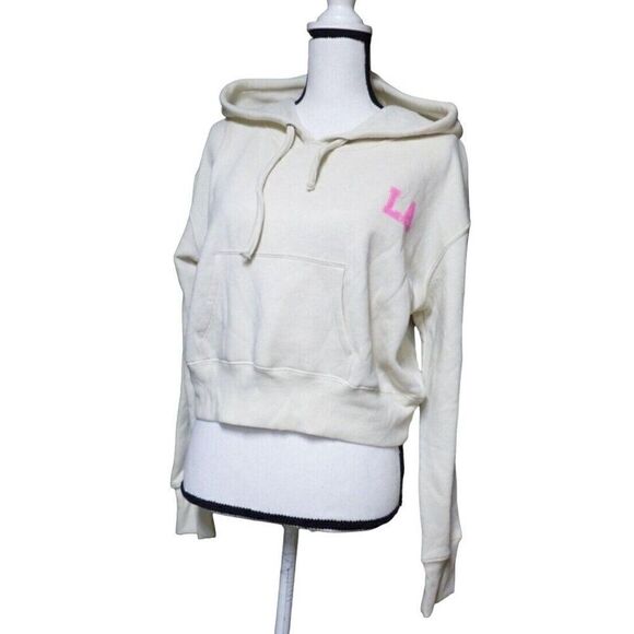 BP Nordstrom’s “LA”  Junior's Cropped Hoodie, Cream , Size M - Picture 1 of 9